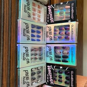 HUGE brand new lot of Glamermaid press on nails/accessories pink goth witchy